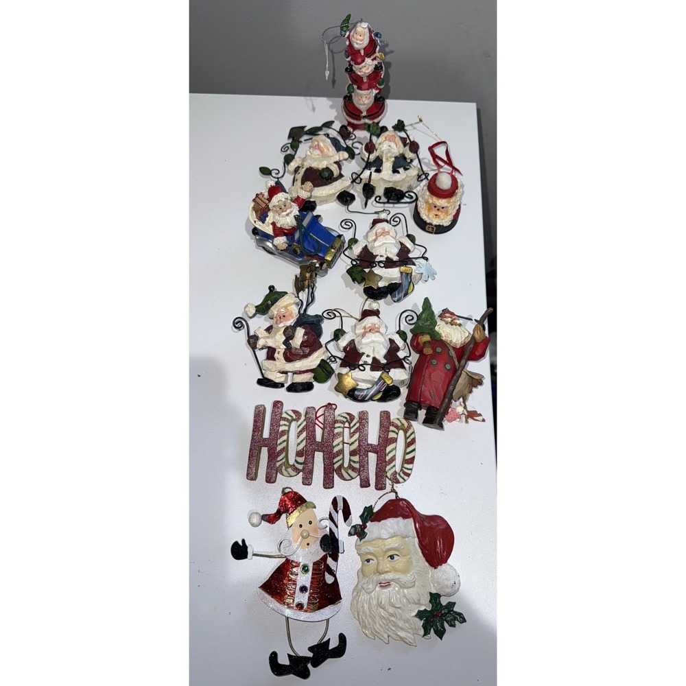 Lot of 12 Christmas Tree Ornaments Small & Large Santa Claus VTG‎ C